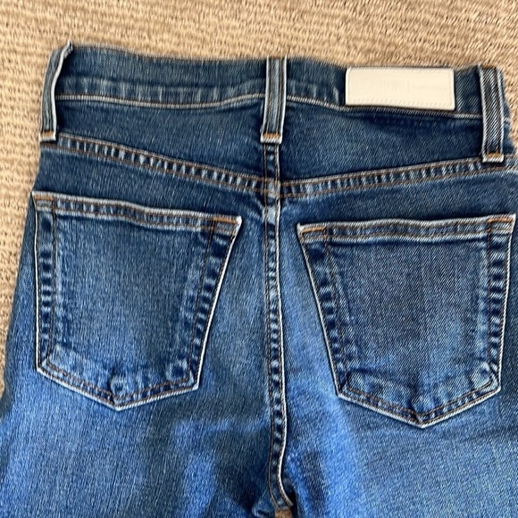 Re/Done Comfort Stretch High Rise Ankle Crop Jeans in Mid 70s Size 24 - Picture 6 of 13